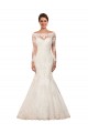 Long Sleeves Bateau Neck Lace Mermaid Sexy Wedding Dress Brighton