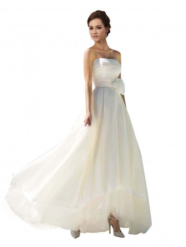 Sleeveless Strapless Soft Chiffon A-Line Wedding Dress Brighton