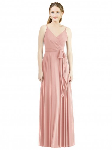 Sleeveless Spaghetti Straps Soft Chiffon A-Line Formal Dress / Bridesmaid Dress Brighton