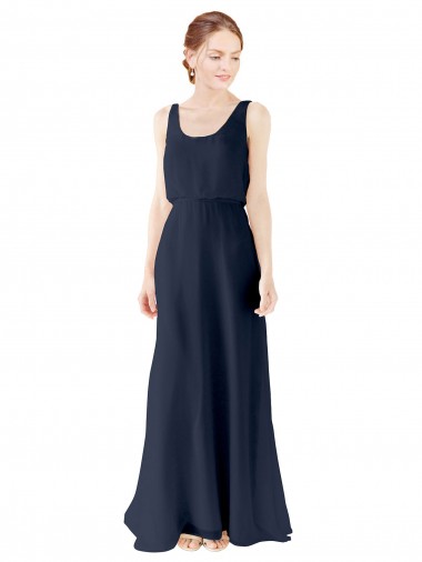 Sleeveless Scoop Neck Open Back Soft Chiffon A-Line Bridesmaid Dress Brighton