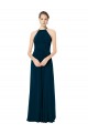 Sleeveless Midnight Green Spaghetti Straps Soft Chiffon A-Line Bridesmaid Dress Brighton