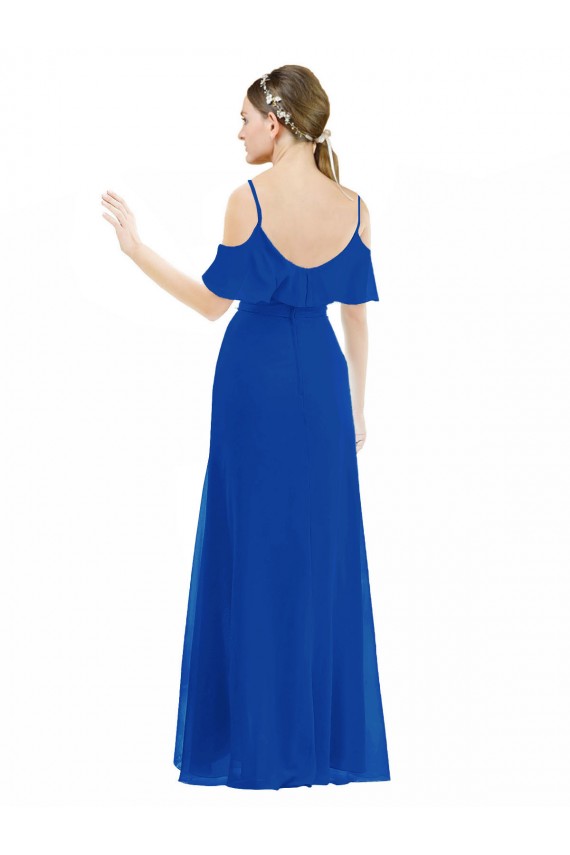 Cold Shoulder V-Neck Soft Chiffon A-Line High Low Bridesmaid Dress Brighton