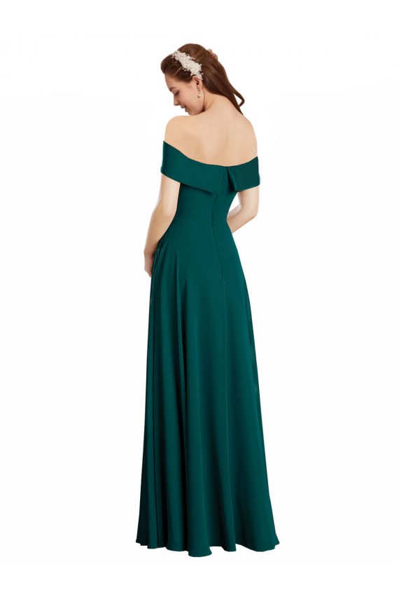 Cap Sleeves Off the Shoulder Soft Chiffon A-Line Bridesmaid Dress Brighton