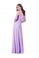 Cap Sleeves Lilac V-Neck V-Back Soft Chiffon A-Line Bridesmaid Dress / Formal Dress Brighton