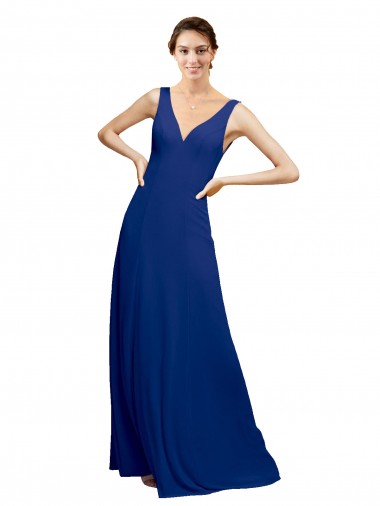 Sleeveless V-Neck Low Back Chiffon A-Line Bridesmaid Dress Brighton