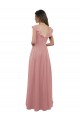 Cap Sleeves Dusty Pink V-Neck V-Back Soft Chiffon A-Line Bridesmaid Dress Brighton