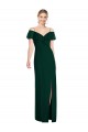 Cold Shoulder Ever Green Spaghetti Straps Soft Chiffon Trumpet Semi Formal Evening Dress / Bridesmaid Dress Brighton