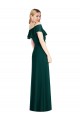 Cold Shoulder Ever Green Spaghetti Straps Soft Chiffon Trumpet Semi Formal Evening Dress / Bridesmaid Dress Brighton