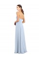 Sleeveless Light Sky Blue Strapless Soft Chiffon A-Line Bridesmaid Dress Brighton