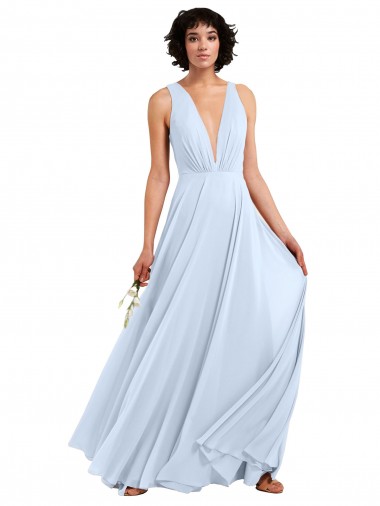 Sleeveless V-Neck Soft Chiffon A-Line Bridesmaid Dresses Brighton