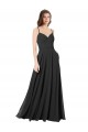 Sleeveless Black Sweetheart Open Back Chiffon A-Line Formal Dress / Bridesmaid Dress Brighton