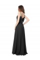 Sleeveless Black Sweetheart Open Back Chiffon A-Line Formal Dress / Bridesmaid Dress Brighton