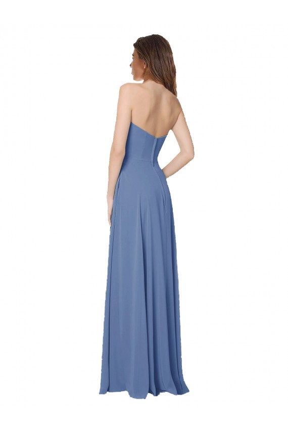 Sleeveless Strapless Open Back Soft Chiffon A-Line Formal Dress / Bridesmaid Dress Brighton