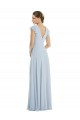 Flutter Sleeves Bateau Neck V-Back Soft Chiffon A-Line Formal Evening Gown / Bridesmaid Dress Brighton