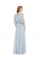 Half Sleeves V-Neck Soft Chiffon A-Line Evening Gown / Bridesmaid Dress Brighton