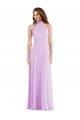 Sleeveless Halter Neck Low Back Soft Chiffon A-Line Semi Formal Evening Dress / Bridesmaid Dress Brighton