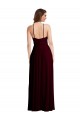 Sleeveless Burgundy Gold Spaghetti Straps Low Back Soft Chiffon A-Line Semi Formal Evening Dress / Bridesmaid Dress Brighton