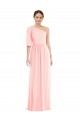 Bell Sleeves One Shoulder Soft Chiffon A-Line Semi Formal Evening Dress / Bridesmaid Dress Brighton