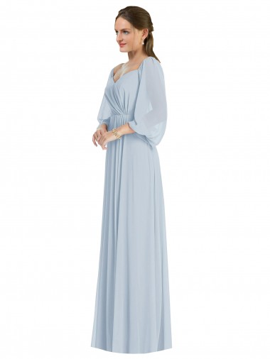 Puff Sleeves Off the Shoulder Soft Chiffon A-Line Formal Evening Gown / Bridesmaid Dress Brighton