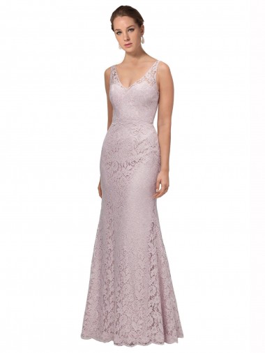 Sleeveless V-Neck V-Back Lace Mermaid Formal Dress / Bridesmaid Dress Brighton