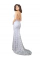 Sleeveless High Neck Low Back Lace Sheath Wedding Dress Brighton