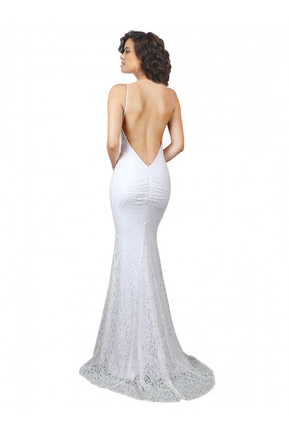 Sleeveless High Neck Backless Lace Mermaid Wedding Dress Brighton