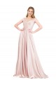 Sleeveless Off the Shoulder Satin A-Line Formal Evening Gown / Prom Dress / Bridesmaid Dress Brighton