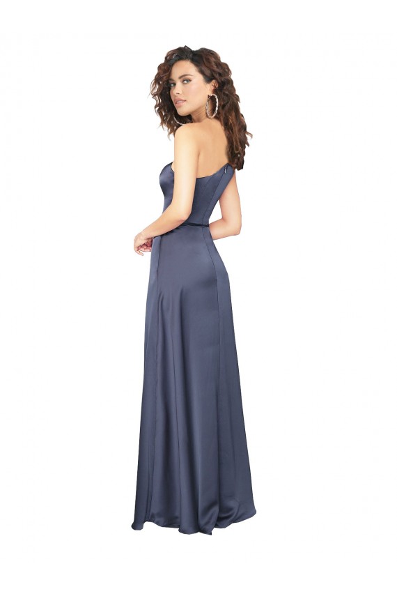 Sleeveless Dusk One Shoulder Silk like Satin A-Line Formal Evening Gown / Prom Dress / Bridesmaid Dress Brighton