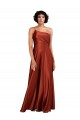 Sleeveless Burnt Orange One Shoulder Silk like Satin A-Line Black Tie Evening Gown / Prom Dress / Bridesmaid Dress Brighton