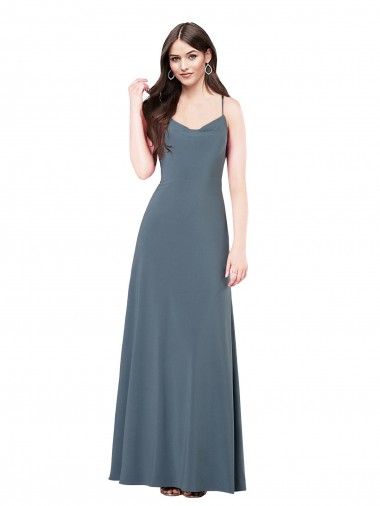 Sleeveless V-Neck Low Back Spandex A-Line Prom Dress / Bridesmaid Dress Brighton