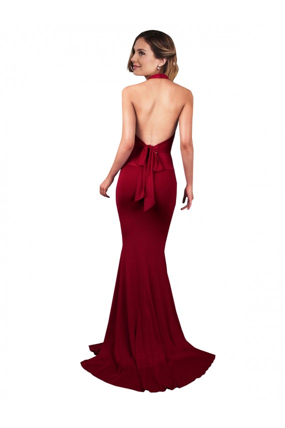 Sleeveless Halter Neck Open Back Spandex Mermaid Formal Evening Gown / Prom Dress / Bridesmaid Dress Brighton