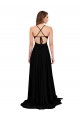 Sleeveless V-Neck Open Back Spandex A-Line Black Tie Evening Gown / Prom Dress / Bridesmaid Dress Brighton