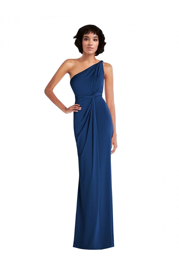 Sleeveless One Shoulder Spandex Sheath Semi Formal Evening Dress / Prom Dress / Bridesmaid Dress Brighton