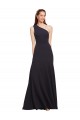 Sleeveless Dark Navy One Shoulder Stretch Crepe A-Line Formal Evening Gown / Prom Dress / Bridesmaid Dress Brighton