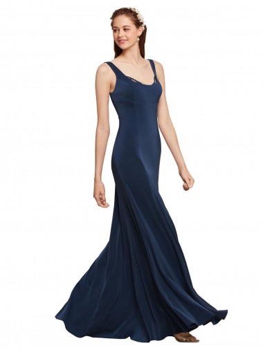 Sleeveless Round Neck Low Back Stretch Crepe A-Line Prom Dress / Bridesmaid Dress Brighton