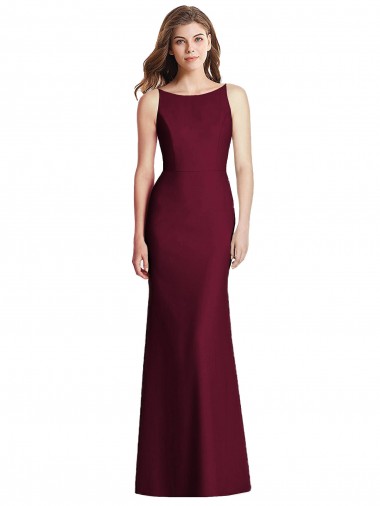 Sleeveless Bateau Neck Open Back Stretch Crepe Trumpet Semi Formal Evening Dress / Bridesmaid Dress Brighton