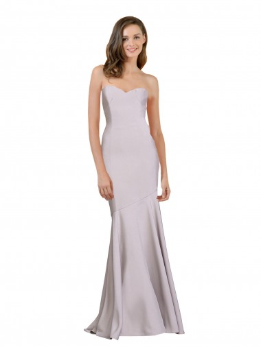 Sleeveless Arctic Lilac Strapless Stretch Crepe Mermaid Prom Dress / Bridesmaid Dress Brighton