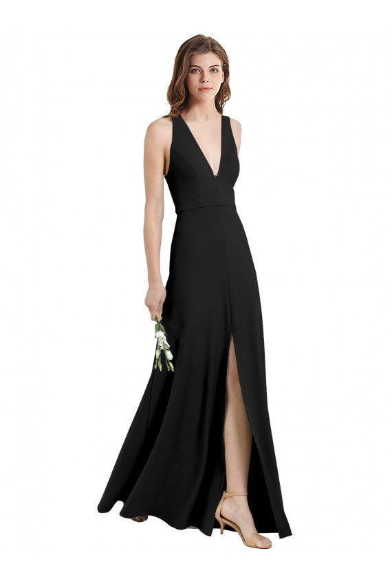 Sleeveless Halter Neck Stretch Crepe Sheath Formal Evening Gown / Prom Dress / Bridesmaid Dress Brighton