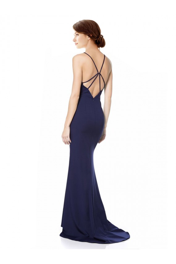 Sleeveless Halter Neck Criss Cross Open Back Stretch Crepe Mermaid Formal Evening Gown / Prom Dress / Bridesmaid Dress Brighton