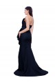 Sleeveless Dark Navy Strapless Low Back Stretch Crepe Sheath Semi Formal Evening Dress / Prom Dress / Bridesmaid Dress Brighton