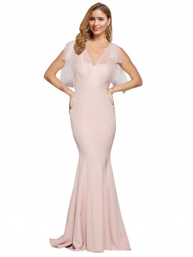 Sleeveless Sweetheart Low Back Stretch Crepe & Tulle Sheath Formal Dress / Bridesmaid Dress Brighton