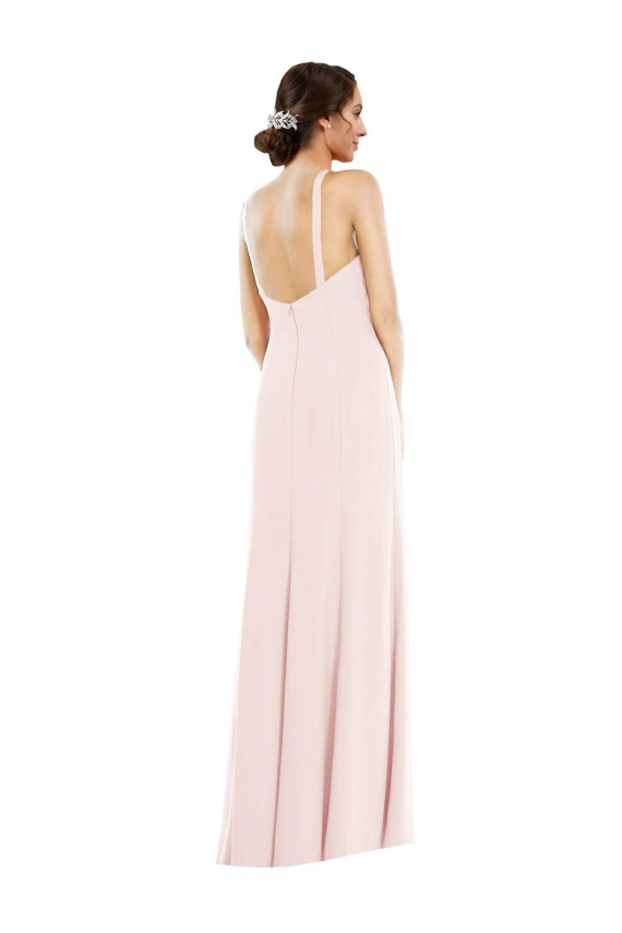 Sleeveless Halter Neck Low Back Stretch Crepe Trumpet Formal Evening Gown / Prom Dress / Bridesmaid Dress Brighton