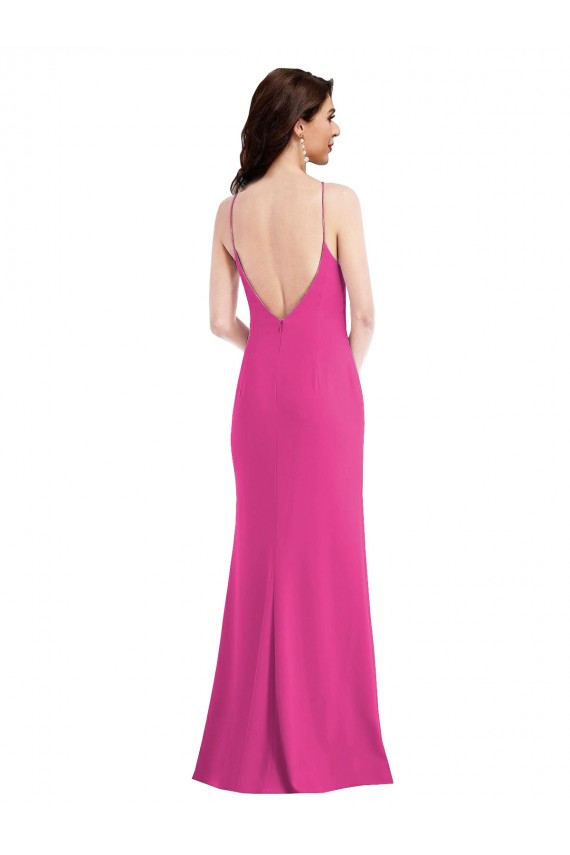 Sleeveless Halter Neck Open Back Stretch Crepe Trumpet Formal Evening Gown / Prom Dress / Bridesmaid Dress Brighton