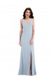 Sleeveless V-Neck Criss Cross Back Stretch Crepe Trumpet Evening Dress / Bridesmaid Dress Brighton