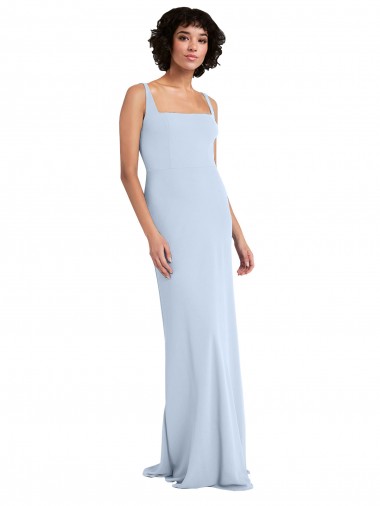 Sleeveless Square Neck Stretch Crepe Sheath Prom Dress / Bridesmaid Dress Brighton