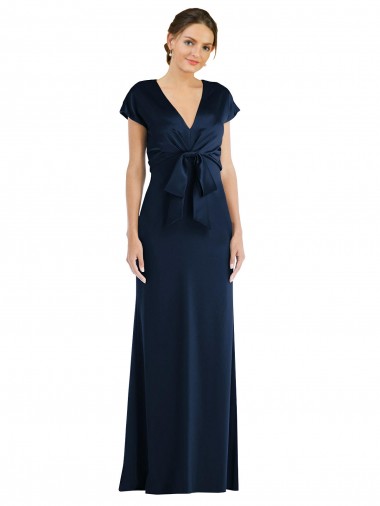 Cap Sleeves Off the Shoulder Keyhole Back Stretch Crepe Trumpet Formal Evening Gown / Prom Dress / Bridesmaid Dress Brighton