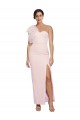 Sleeveless One Shoulder Low Back Stretch Crepe Sheath Formal Evening Gown / Prom Dress / Bridesmaid Dress Brighton