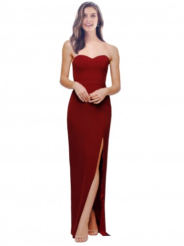 Sleeveless Sweetheart Low Back Stretch Crepe Sheath Bridesmaid Dress / Evening Dress Brighton