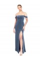 Sleeveless Off the Shoulder Stretch Velvet A-Line Prom Dress / Bridesmaid Dress Brighton