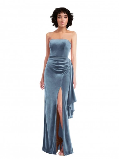 Sleeveless Strapless Low Back Stretch Velvet Sheath Formal Evening Gown / Prom Dress / Bridesmaid Dress Brighton